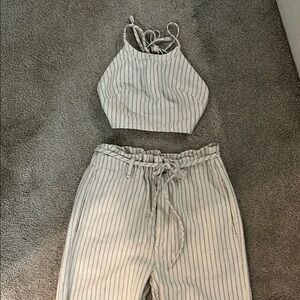 Striped Women's Pant and halter set